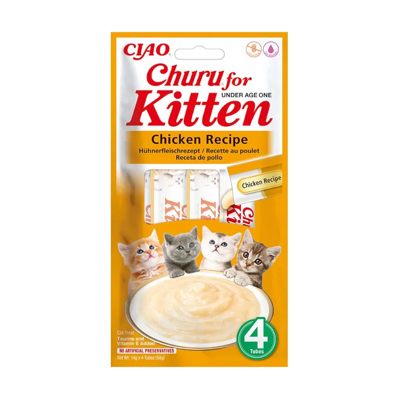 Churu 4 Sobres x 14 g Snack Cremoso Pollo para gatitos