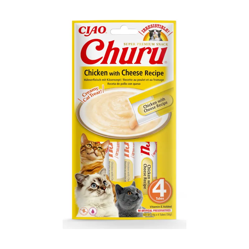 Churu 4 sobres x 14 g Snack Cremoso de Pollo y Queso