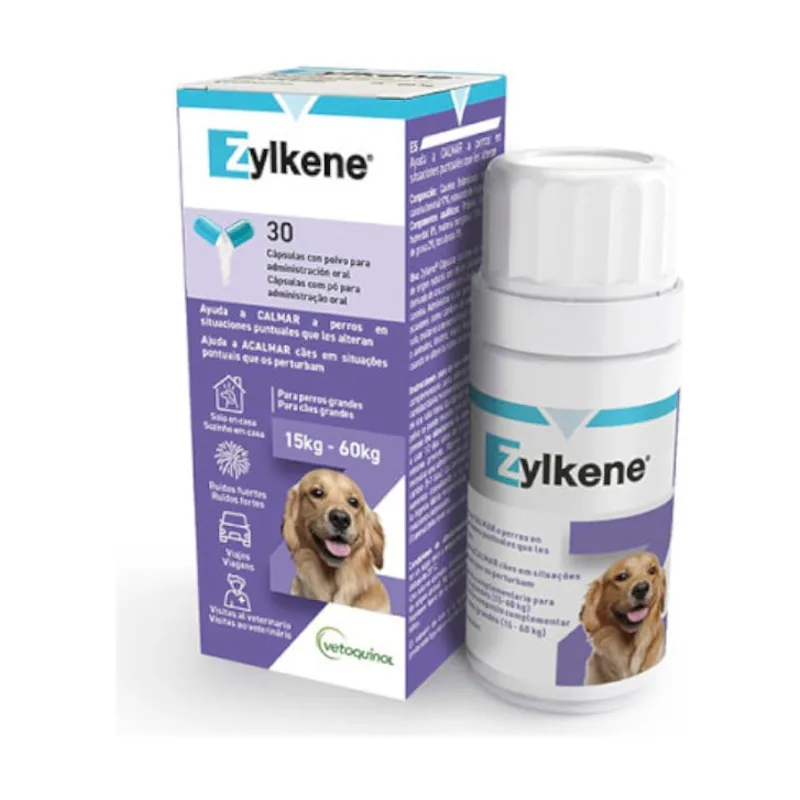 Vetoquinol Zylkene suplemento natural calmante en cápsulas para perros y gatos