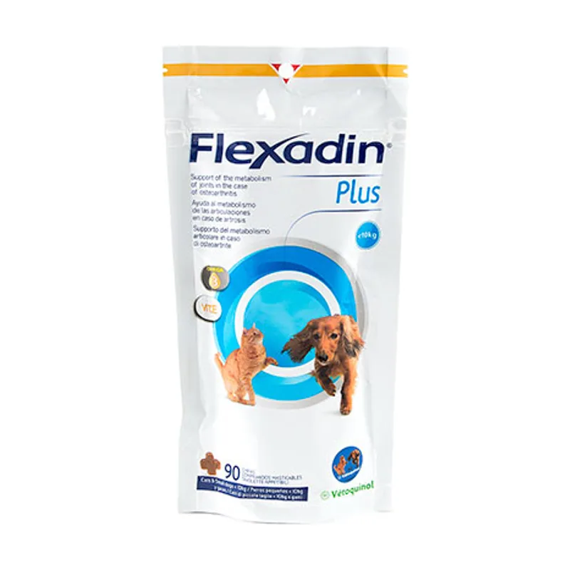 Vetoquinol 90 comprimidos Flexadin Plus Condroprotector para gatos y perros de raza pequeña