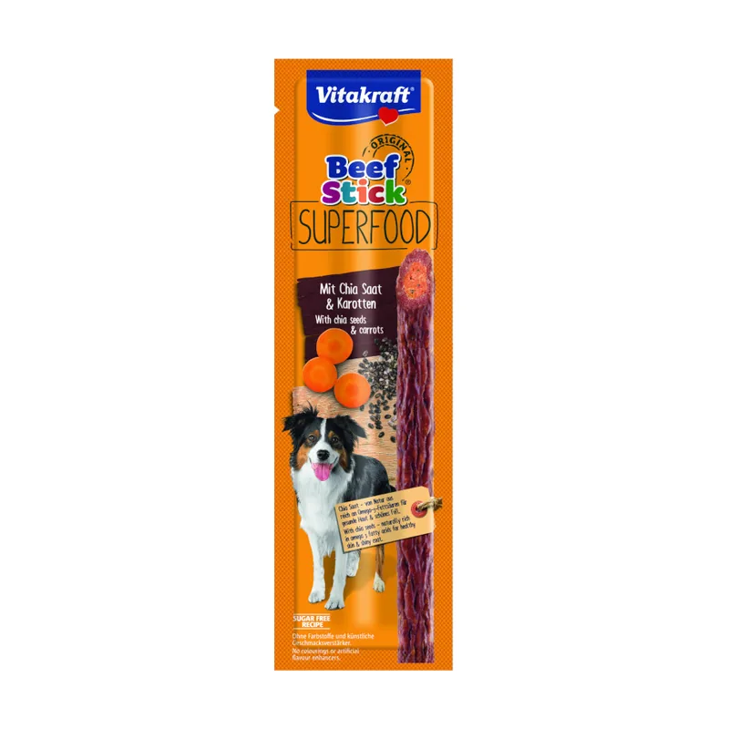 Vitakraft 1 barrita Palito Beef Superfood Zanahoria y Chía