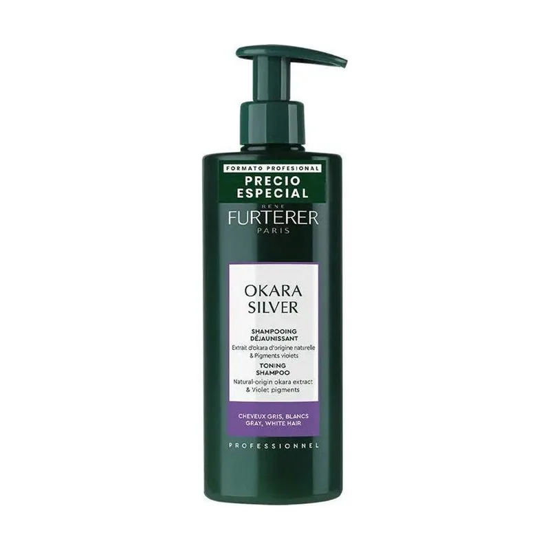 Rene Furterer Okara Silver Champú Anti-Amarillo Cabello Blanco y Gris 500 ml