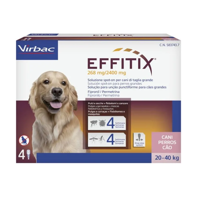 Virbac Effitix Antiparasitario en Pipetas para perros