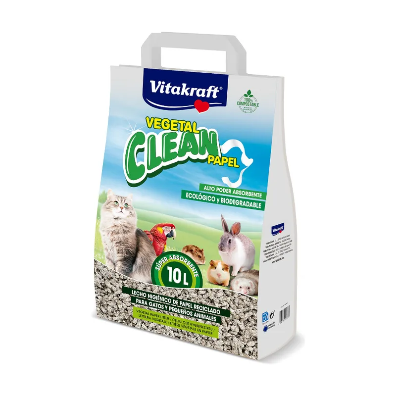 Vitakraft 10 L Vegetal Clean Papel Lecho Vegetal para animales