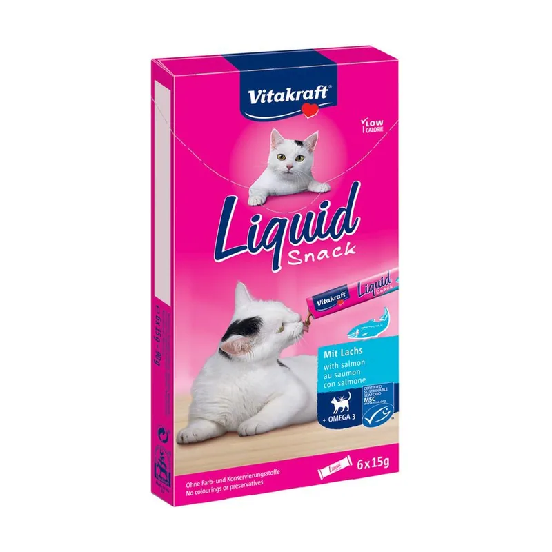 Vitakraft 6 sobres x 15 g Liquid Snack de Salmón