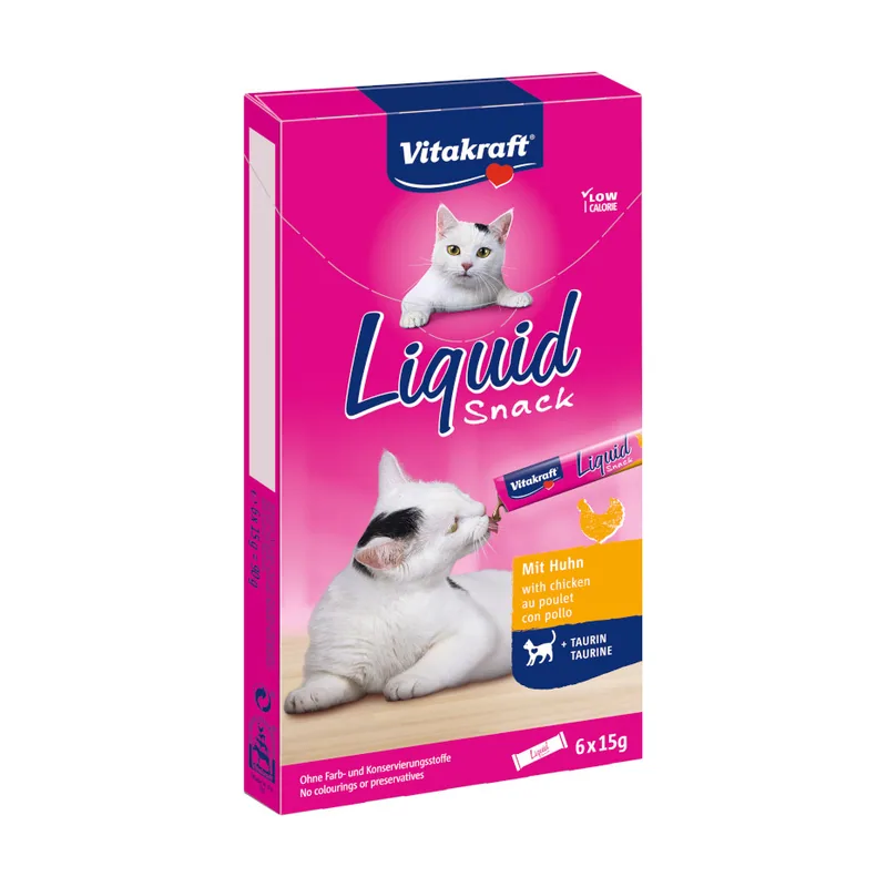 Vitakraft 24 sobres x 15 g Liquid Snack Pollo y Taurina