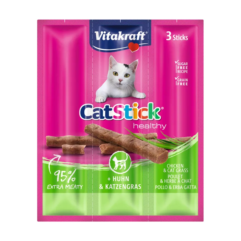 Vitakraft 3 barritas Cat Stick Healthy Pollo y Hierba Gatera