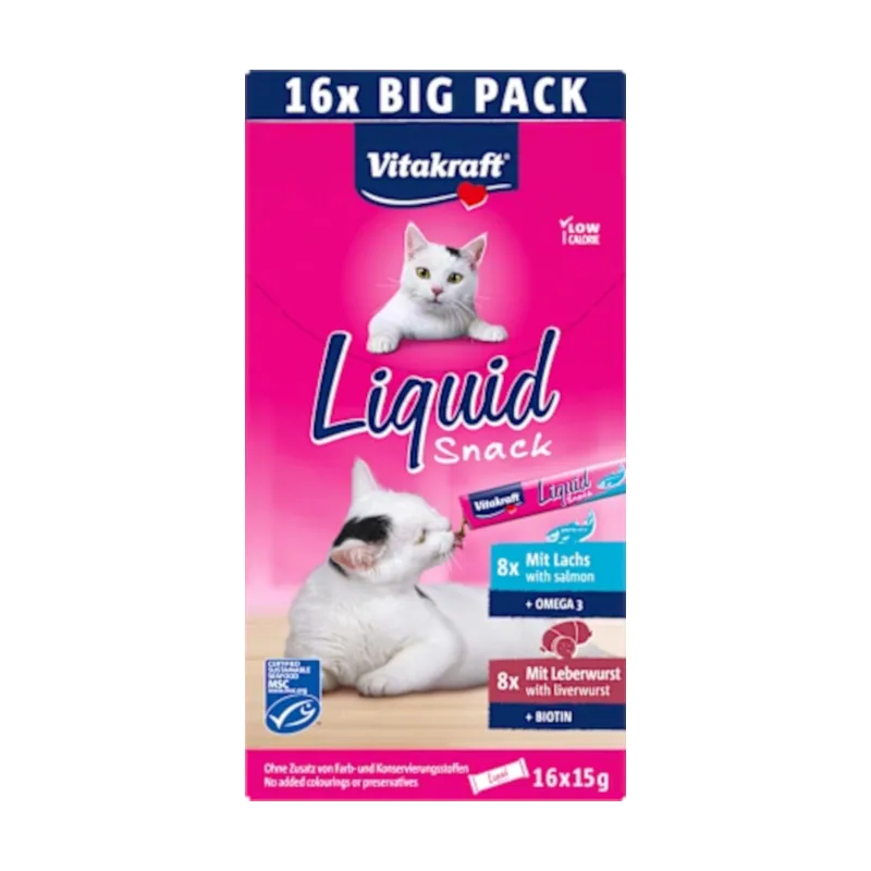 Vitakraft 16 sobres x 15 g Liquid Snack Salmón y Paté