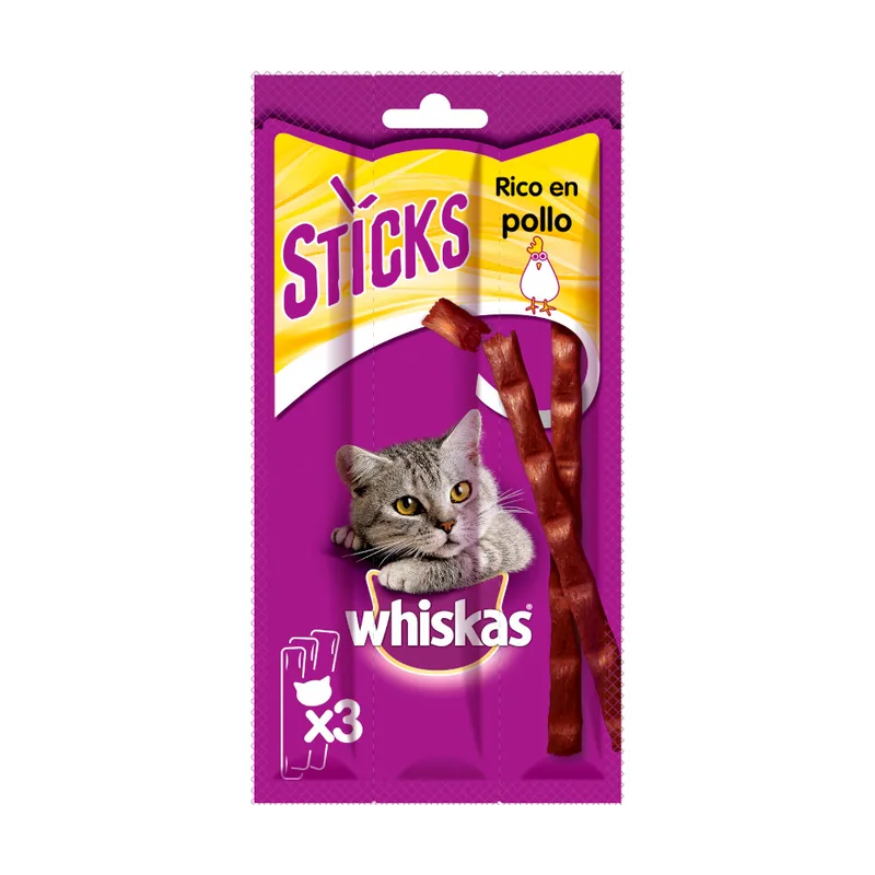 Whiskas 3 barritas Sticks Snacks Pollo