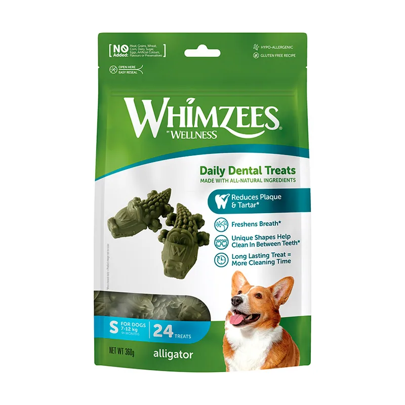 Whimzees 24 barritas Snacks Dentales Cocodrilo