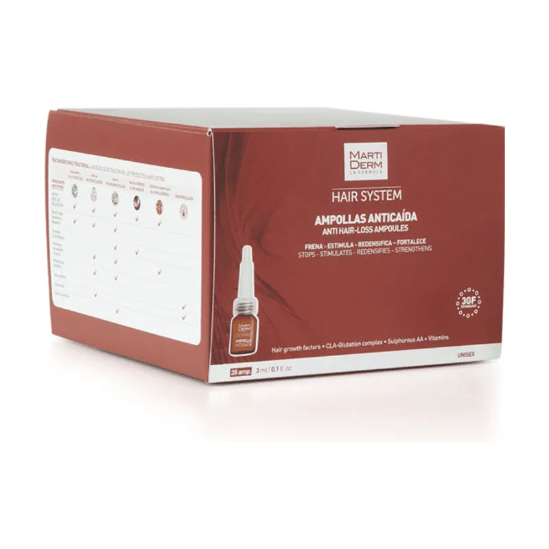 Martiderm HAIR SYSTEM ampollas anticaída 28 x 3 ml