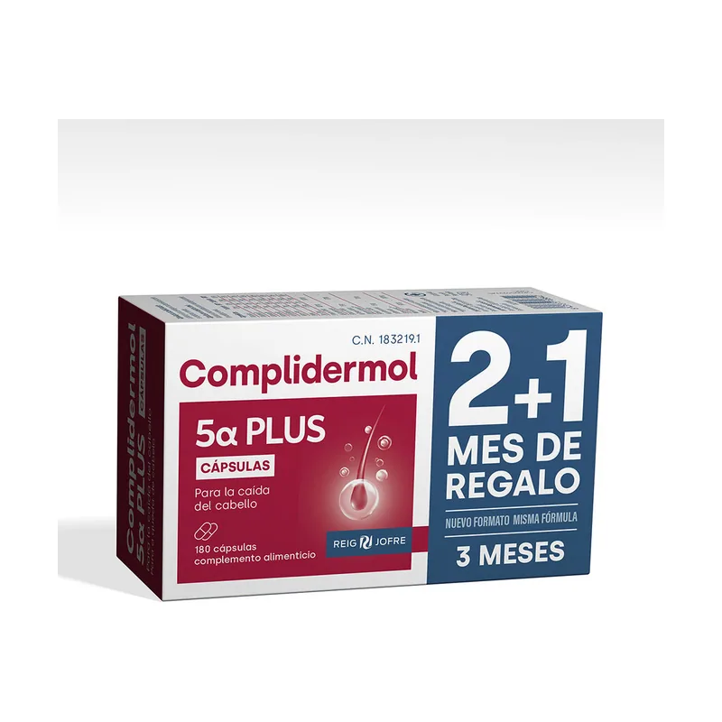 Complidermol 5 ALFA PLUS cápsulas para la caída del cabello 180 u