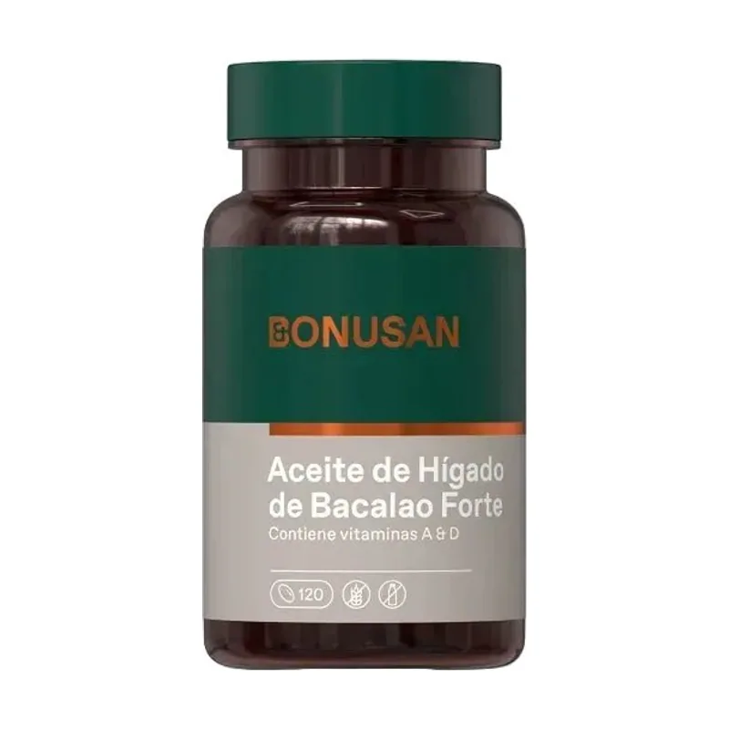 Bonusan Aceite de Hígado de Pescado Forte Suplemento Omega 120 Perlas