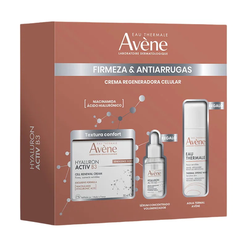 Avene Hyaluron Activ B3 Crema + Agua Termal + Serum HAB3 Estuche 3 pz