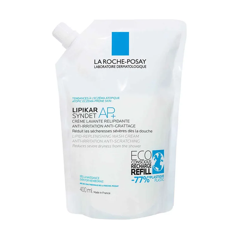 La Roche-Posay LIPIKAR SYNDET AP+ crema de ducha relipidizante y anti-irritaciones piel atópica recarga 400 ml