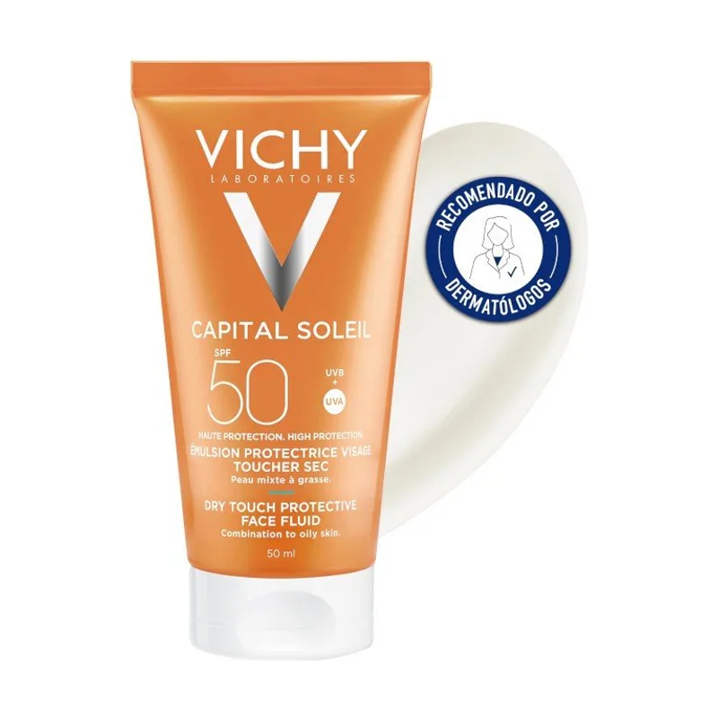 Vichy CAPITAL SOLEIL cream rostro tacto seco alta protección piel mixta a grasa SPF50+ 50 ml