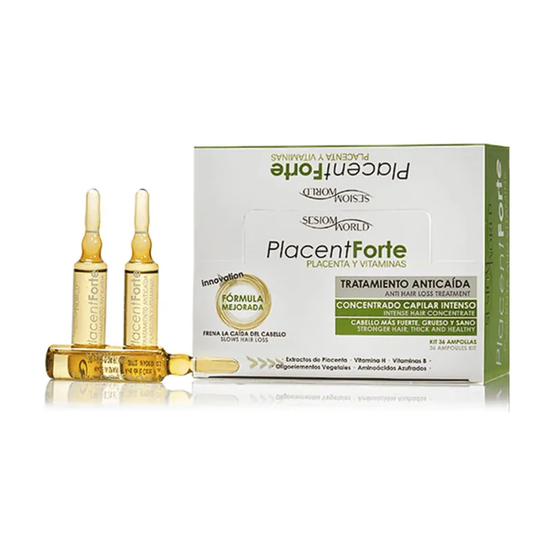 Sesiom World PLACENT FORTE tratamiento anticaída ampollas 36 u