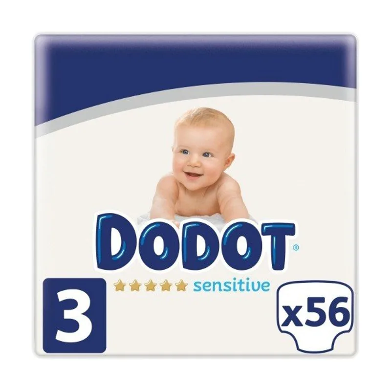 Dodot Pañales Sensitive Talla 3 6-10kg 56 Unidades
