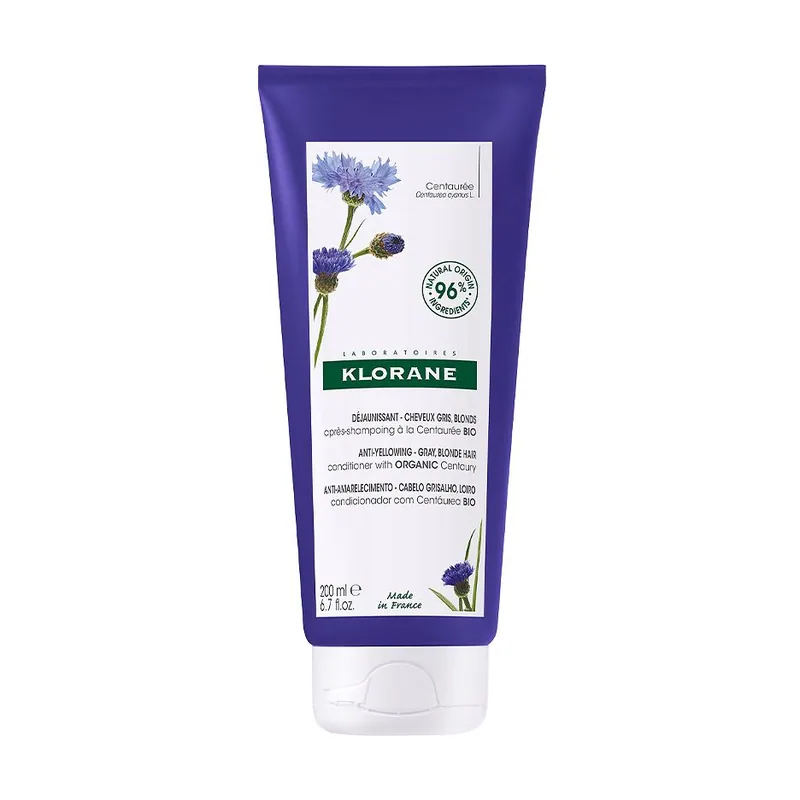 Klorane A LA CENTAUREA BIO acondicinador antiamarilleo cabello gris y rubio 150 ml