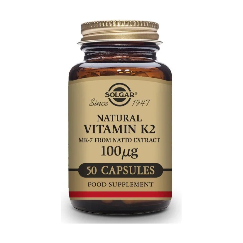 Solgar Vitamina K2 100μg con MK-7 Natural Extracto Natto 50 Cápsulas Vegetales