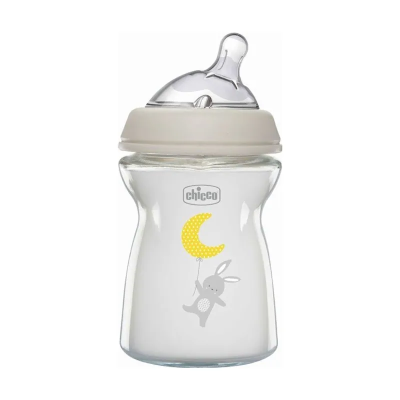 Chicco Biberón Natural Feeling de Vidrio Flujo normal 250ML 0m+