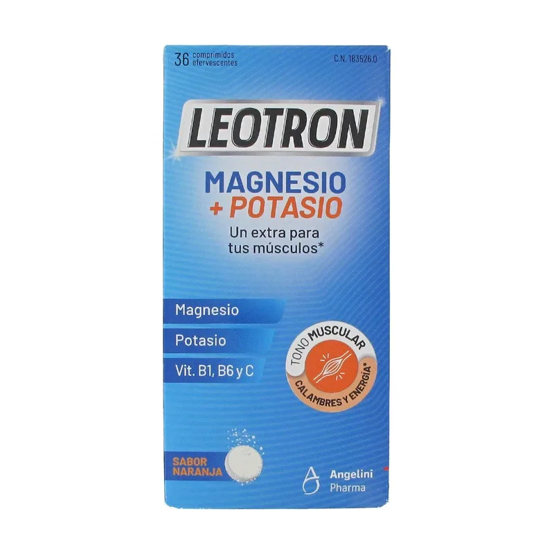 Leotron Magnesio+Potasio Triple Acción 36 Comprimidos Efervescentes