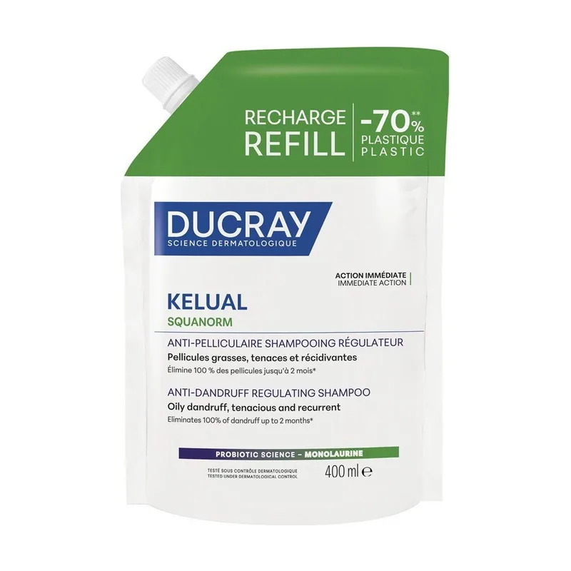 Ducray Kelual Squanorm Champú Caspa Grasa Eco Recarga 400 ml