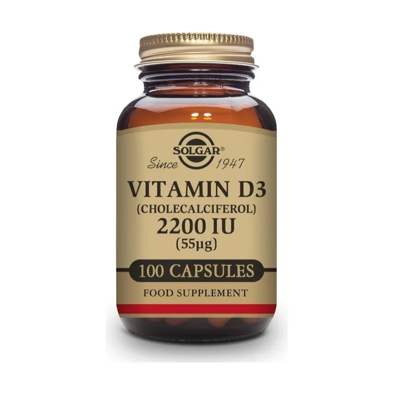 Solgar Vitamina D3 2200Ui 55Mcg Colecalciferol 100 Cápsulas Vegetales