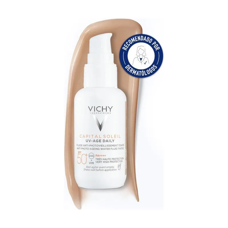 Vichy CAPITAL SOLEIL UV-AGE DAILY CON WATER FLUID antifotoenvejecimiento UVB SPF50+ UVA 40 ml