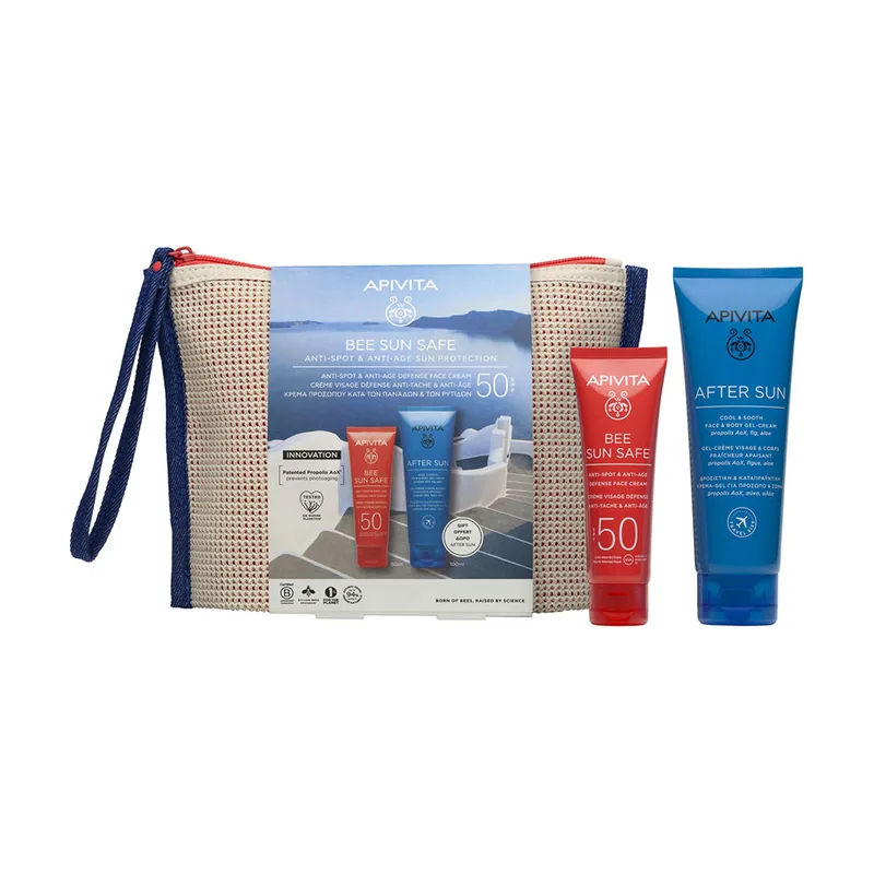Apivita BEE SUN Safe Crema Antimanchas Y Antiedad SPF50 Estuche 3 pz