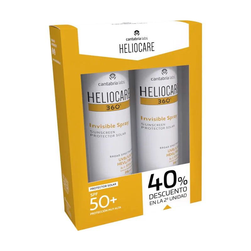 Cantabria Labs HELIOCARE 360º protector solar spray transparente SPF50+ pack 2 x 200 ml