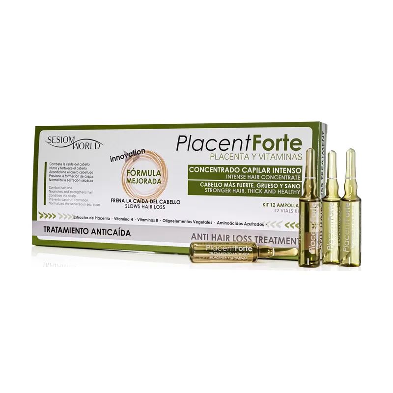 Sesiom World PLACENT FORTE tratamiento anticaída ampollas 12 u