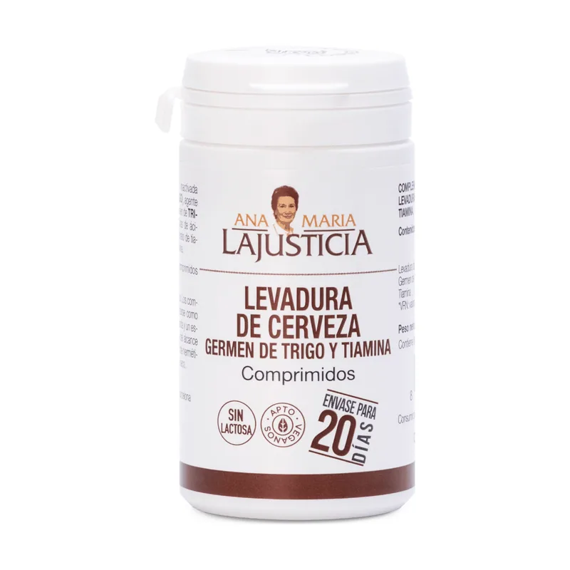 Ana María Lajusticia Levadura de Cerveza con Germen de Trigo y Tiamina B1 80 Comprimidos