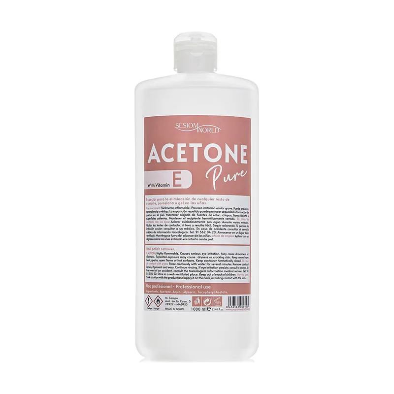 Sesiom World ACETONE PURE quitaesmalte uñas acrílicas 1000 ml