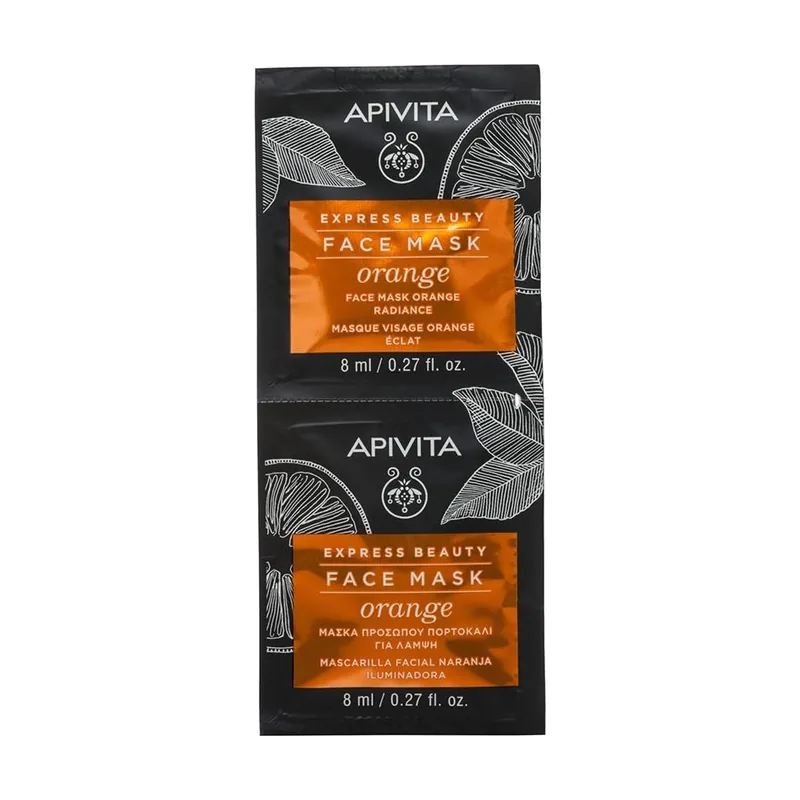 Apivita Express Beauty Mascarilla facial iluminadora con naranja 2 x 8 ml