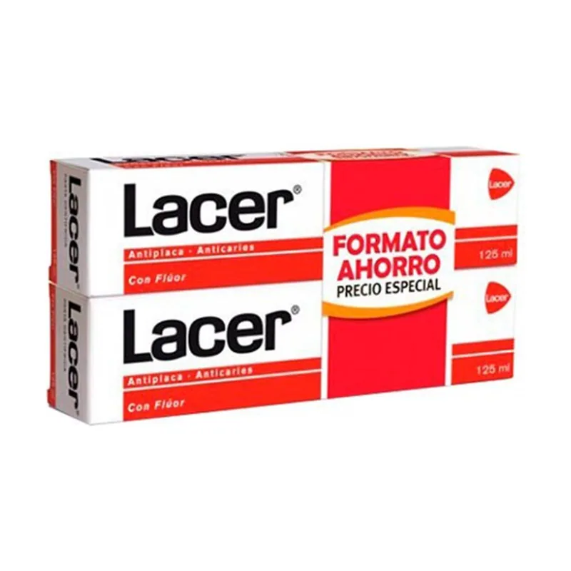 Lacer Pasta de Dientes con Flúor Anticaries 2x125ml FORMATO AHORRO