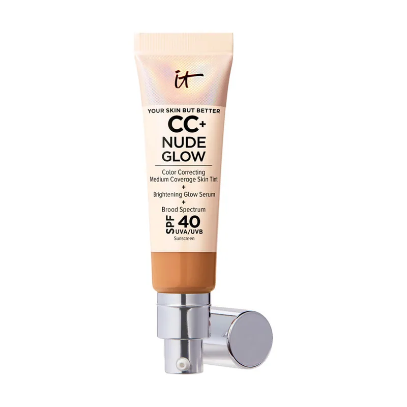 It Cosmetics CC+ NUDE GLOW lightweight foundation + glow serum SPF40 #tan
