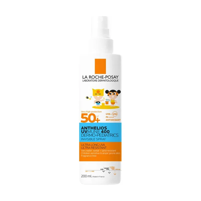 La Roche-Posay ANTHELIOS UV-MUNE 400 DERMOPEDIATRICS spray invisible protector solar para niños SPF50+ 200 ml