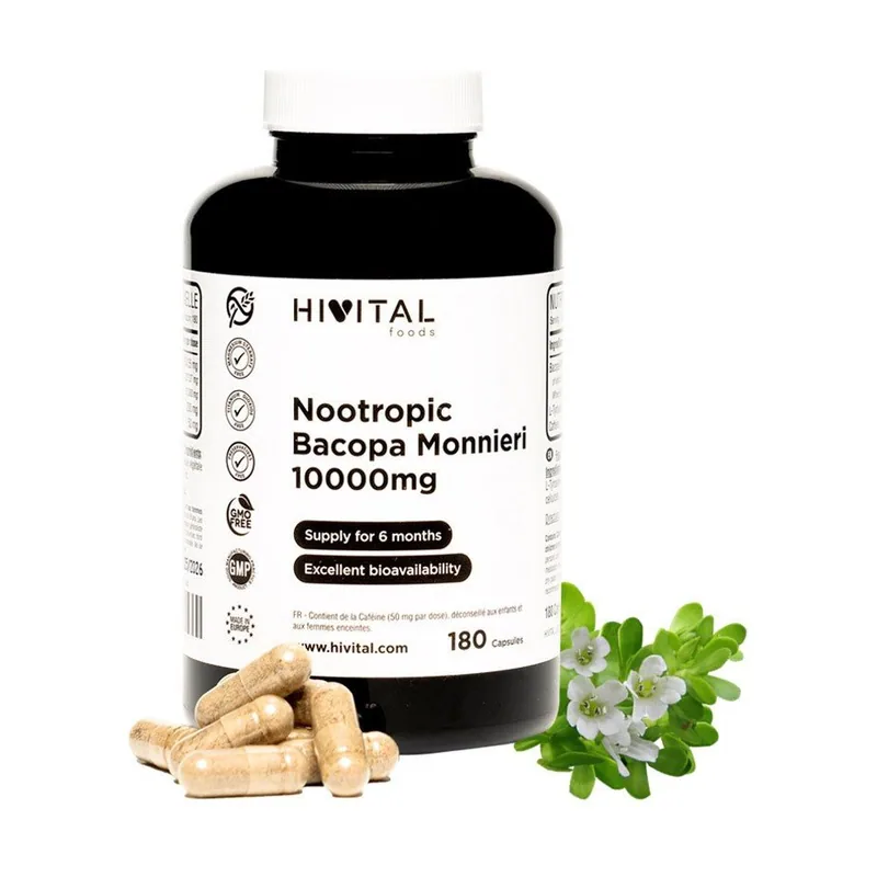 Hivital Nootrópico Bacopa Monnieri 10000 mg 180 Cápsulas
