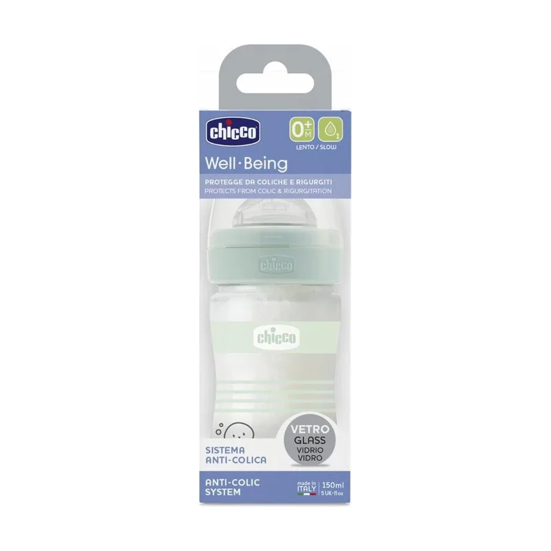 Chicco Well-Being Biberón Cristal 0m+ 150 ml