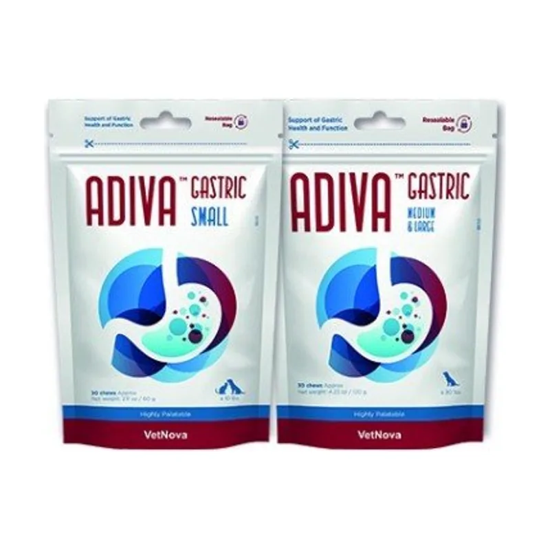 Vetnova Adiva Gastric Chews para Mascotas Pequeñas 30