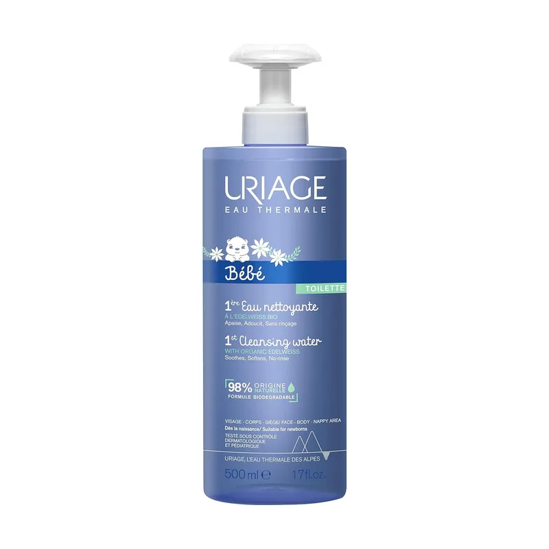 Uriage Agua limpiadora sin aclarado para el cuerpo con EDELWEISS ORGÁNICO 500 ml
