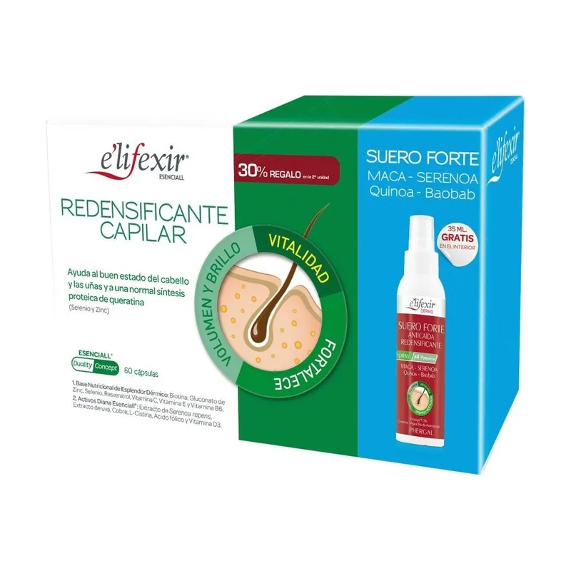 Elifexir Esenciall Redensificante Capilar Cápsulas lote 2 pz