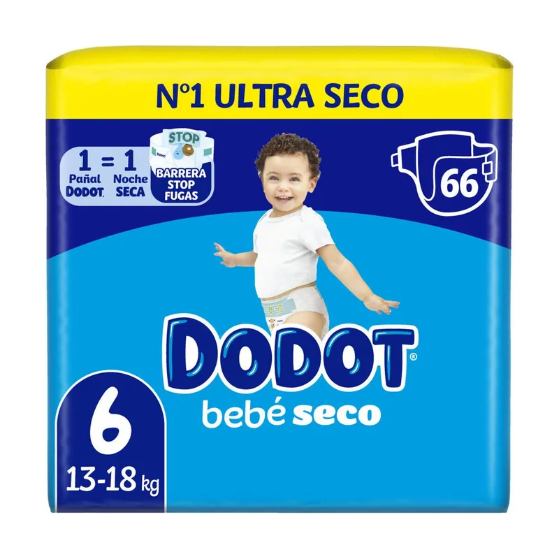 Dodot Bebé Seco Jumbo Pack Talla 6 66