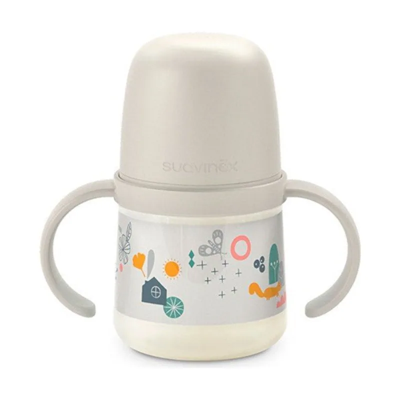 Suavinex Biberón First 150ml con Asas y Boquilla Antiderrame +4M Bosque