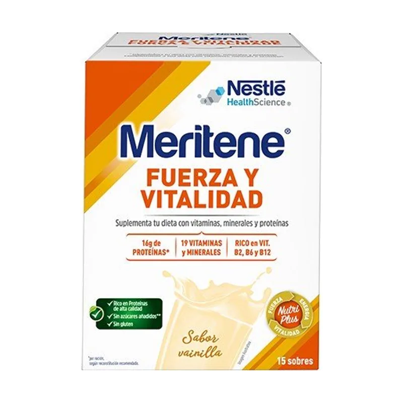 Meritene Fuerza y Vitalidad Batido Vainilla 15 sobres