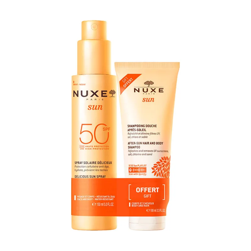 Nuxe SUN Spray Delicioso Rostro Y Cuerpo SPF50 Estuche 2 pz
