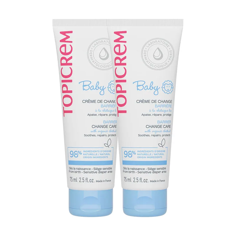 Topicrem Baby Crema Cambio Pañal Acción Barrera Pack 2 x 75 ml
