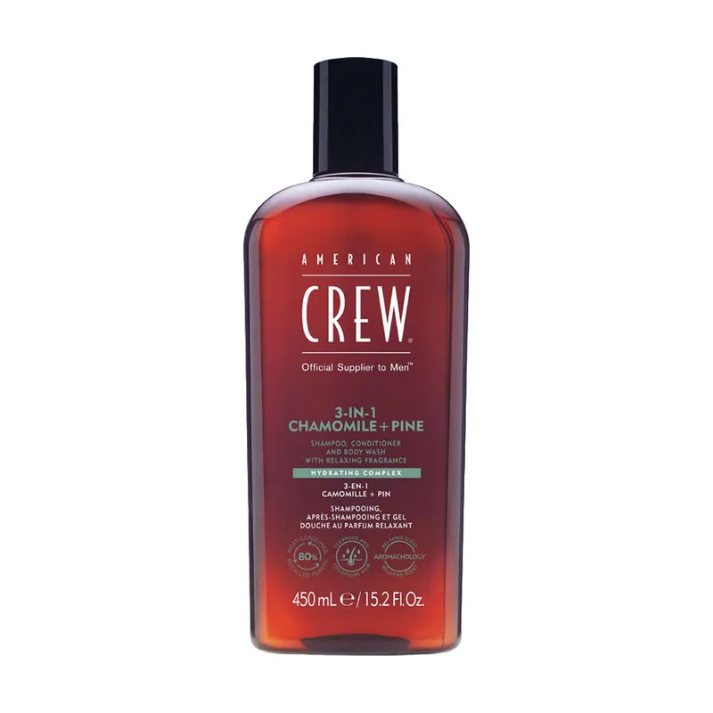 American Crew 3-IN-1 CHAMOMILE + PINE champú 450 ml