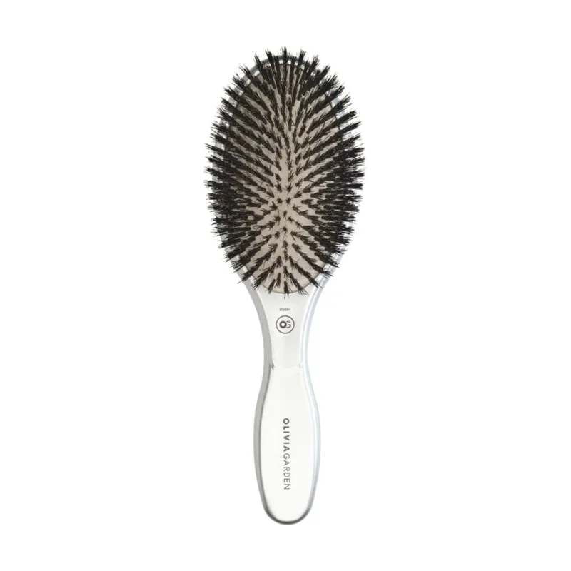Olivia Garden EXPERT CARE OVAL Boar&Nylon Bristles Silver 1 u